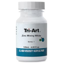 Tri-Art High Viscosity Artist Acrylic - Zinc Mixing White, 120 ml jar