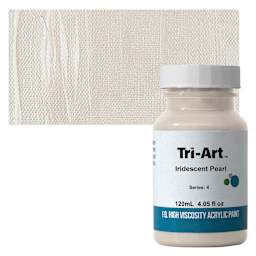 Tri-Art High Viscosity Artist Acrylic - Iridescent Pearl, 120 ml jar and swatch