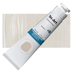 Tri-Art High Viscosity Artist Acrylic - Iridescent Silver, 60 ml tube and swatch