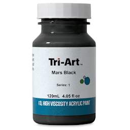 Tri-Art High Viscosity Artist Acrylic - Mars Black, 120 ml jar