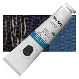 Tri-Art High Viscosity Artist Acrylic - Payne's Gray, 60 ml tube and swatch