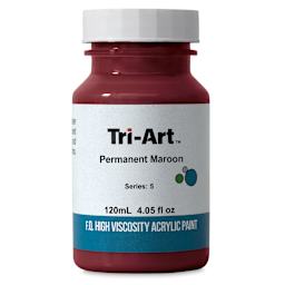 Tri-Art High Viscosity Artist Acrylic - Permanent Maroon, 120 ml jar