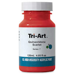 Tri-Art High Viscosity Artist Acrylic - Quinacridone Scarlet, 120 ml jar