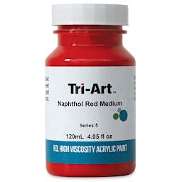 Tri-Art High Viscosity Artist Acrylic - Naphthol Red Medium, 120 ml jar