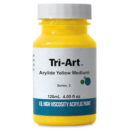 Tri-Art High Viscosity Artist Acrylic - Arylide Yellow Medium, 120 ml jar