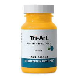Tri-Art High Viscosity Artist Acrylic - Arylide Yellow Deep, 120 ml jar