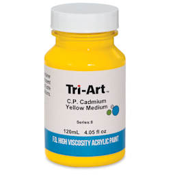 Tri-Art High Viscosity Artist Acrylic - C.P. Cadmium Yellow Medium, 120 ml jar