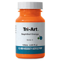 Tri-Art High Viscosity Artist Acrylic - Naphthol Orange, 120 ml jar