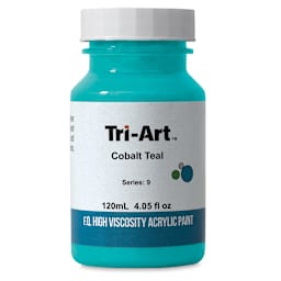 Tri-Art High Viscosity Artist Acrylic - Cobalt Teal, 120 ml jar