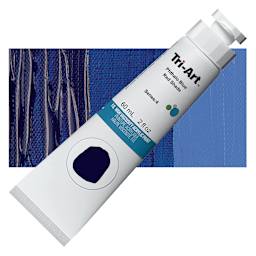 Tri-Art High Viscosity Artist Acrylic - Phthalo Blue Red Shade, 60 ml tube and swatch