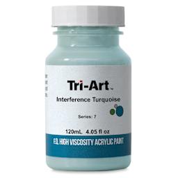 Tri-Art High Viscosity Artist Acrylic - Interference Turquoise, 120 ml jar