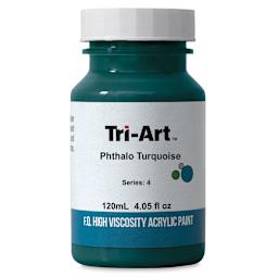 Tri-Art High Viscosity Artist Acrylic - Phthalo Turquoise, 120 ml jar