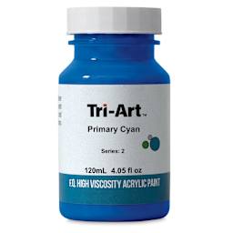 Tri-Art High Viscosity Artist Acrylic - Primary Cyan, 120 ml jar