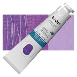 Tri-Art High Viscosity Artist Acrylic - Brilliant Purple, 60 ml tube and swatch