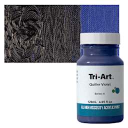 Tri-Art High Viscosity Artist Acrylic - Quiller Violet, 120 ml tube and swatch