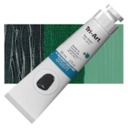Tri-Art High Viscosity Artist Acrylic - Sap Green, 60 ml tube and swatch
