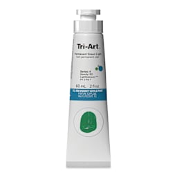 Tri-Art High Viscosity Artist Acrylic - Permanent Green Light, 60 ml tube