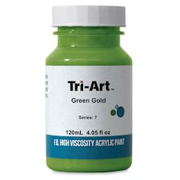 Tri-Art High Viscosity Artist Acrylic - Green Gold, 120 ml jar