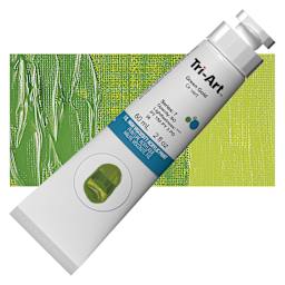Tri-Art High Viscosity Artist Acrylic - Green Gold, 60 ml tube and swatch