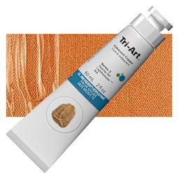 Tri-Art High Viscosity Artist Acrylic - Iridescent Copper, 60 ml tube and swatch