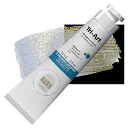 Tri-Art High Viscosity Artist Acrylic - Interference Gold, 60 ml tube and swatch