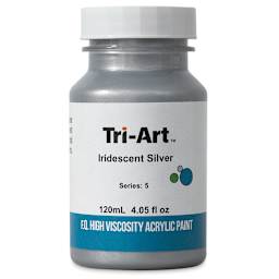 Tri-Art High Viscosity Artist Acrylic - Iridescent Silver, 120 ml