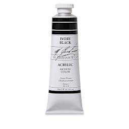 M. Graham Artists' Acrylics - Ivory Black, 2 oz tube