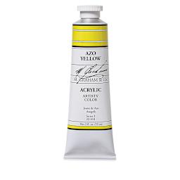 M. Graham Artists' Acrylics - Azo Yellow, 2 oz tube