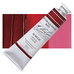 M. Graham Artists' Acrylic - Anthraquinone Red, 2 oz tube and swatch