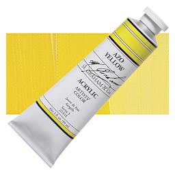 M. Graham Artists' Acrylic - Azo Yellow, 2 oz tube and swatch