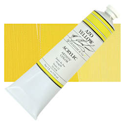 M. Graham Artists' Acrylic - Azo Yellow, 5 oz Tube and swatch