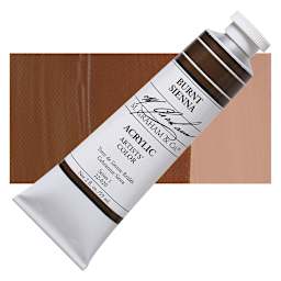 M. Graham Artists' Acrylic - Burnt Sienna, 2 oz tube and swatch
