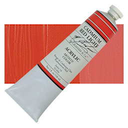 M. Graham Artists' Acrylic - Cadmium Red Light, 5 oz tube and swatch