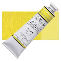 M. Graham Artists' Acrylic - Cadmium Yellow Light, 2 oz tube and swatch