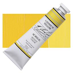 M. Graham Artists' Acrylic - Cadmium Yellow, 2 oz tube and swatch
