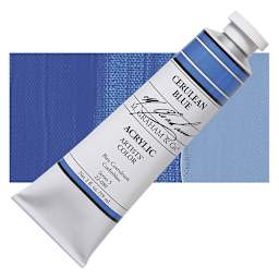 M. Graham Artists' Acrylic - Cerulean Blue, 2 oz tube and swatch