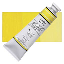 M. Graham Artists' Acrylic - Hansa Yellow, 2 oz tube and swatch
