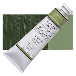 M. Graham Artists' Acrylic - Hooker's Green, 2 oz tube and swatch