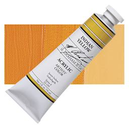 M. Graham Artists' Acrylic - Indian Yellow, 59 ml tube and swatch