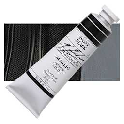 M. Graham Artists' Acrylic - Ivory Black, 2 oz tube and swatch
