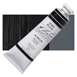 M. Graham Artists' Acrylic - Mars Black, 2 oz tube and swatch