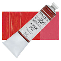 M. Graham Artists' Acrylic - Naphthol Red, 5 oz Tube and swatch