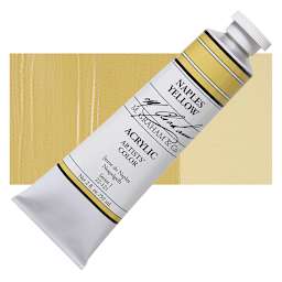 M. Graham Artists' Acrylic - Naples Yellow, 2 oz tube and swatch