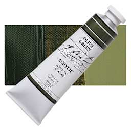 M. Graham Artists' Acrylic - Olive Green, 2 oz tube and swatch