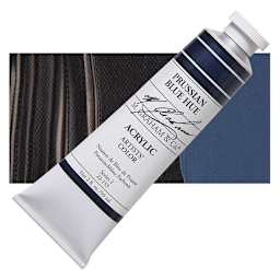 M. Graham Artists' Acrylic - Prussian Blue, 2 oz tube and swatch