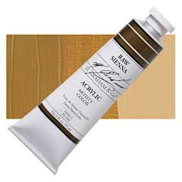 M. Graham Artists' Acrylic - Raw Sienna, 2 oz tube and swatch