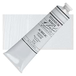 M. Graham Artists' Acrylic - Titanium White, 5 oz Tube and swatch