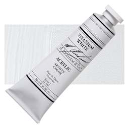 M. Graham Artists' Acrylic - Titanium White, 2 oz tube and swatch