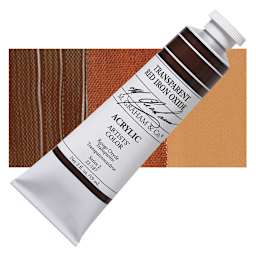 M. Graham Artists' Acrylic - Transparent Red Oxide, 2 oz tube and swatch