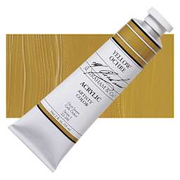 M. Graham Artists' Acrylic - Yellow Ochre, 2 oz tube and swatch